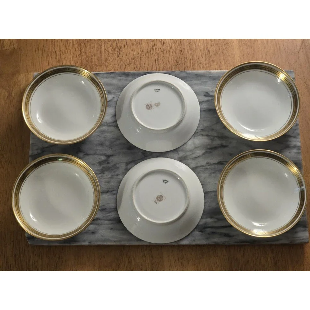 Antique Pickard China Gold Encrusted Greek Key Berry Bowls Set of 6 Haviland...